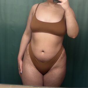 Aerie Real Me Swim Scoop Top Cheeky Scrunch Bottoms Bikini